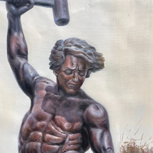Muscle-Packed! The Hardcore Oil Painting - Picture 3 of 6